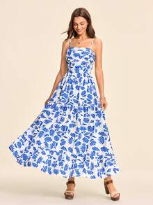 Coeurva Women's Printed Dress, Suitable For Spring/Summer Vacation,Summer Dresses For Women - Blue and White - View 1