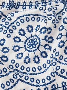 SHEIN MOD Women's Blue & White Floral Print Camisole And Skirt 2-Piece Set,Spring /Summer Outfits Women, Vacation Outfits Women,Party , Garden Party ,  Elegant Party, Wedding Guest Party Set,Going Out Outfits,Beach ,Summer Holiday Outfits ,Festival , Picnic,Birthday - Blue and White - View 6