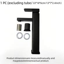 1PC 4-Inch Widespread Bathroom Faucet, Modern Bathroom Sink Faucet With Ceramic Valve Core, Water-Saving, Includes Installation Accessories, Single Hole Countertop Basin Mount - Black - View 8