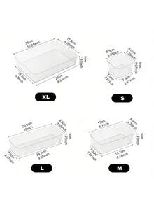 4/7/12pcs Transparent Drawer Storage Box, Cosmetic Storage Box, Desktop Divider Storage Box, Suitable For Cosmetics, Office Supplies And Sundries, Summer Gift Storage Box For Women. - Clear - View 3