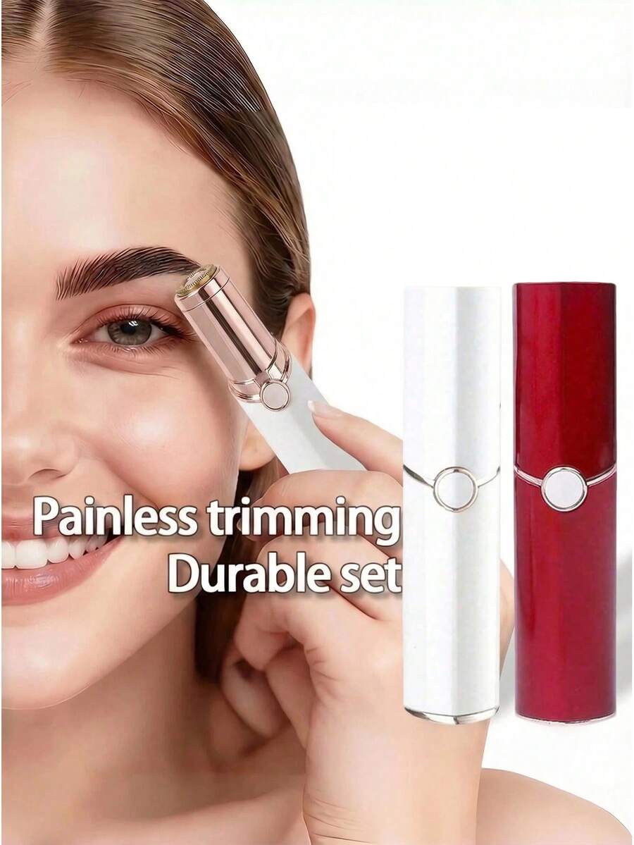 Teckwe 1pc Or 2pcs, Multi-Size, Multi-Combination, Multi-Choice,AA Battery Powered Portable Electric Shaver, Eyebrow Trimmer, Facial Hair Remover For Women + Eyebrow Pencil - Multicolor - View 1