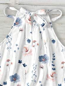 SHEIN LUNE 女士印花露背吊带雪纺吊带衫，浪漫优雅，适合春夏、户外活动、海滩度假，时尚别致 - 彩色 - 查看 6