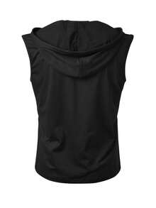 SHEIN 男士V领抽绳连帽背心 - 黑色 - 查看 2