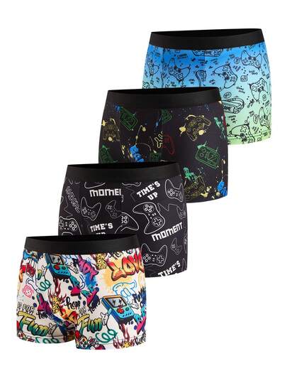 SHEIN 4PCS Tween Boys Undershirt