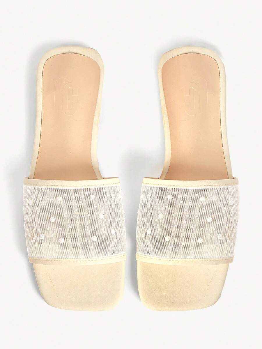 CUCCOO CHICEST 女士方头休闲平底拖鞋 - 白色 - 查看 1