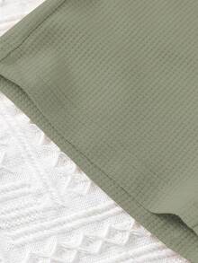 SHEIN Vintaside Kids 2件套男童夏季时尚Polo领短袖衬衫和休闲户外运动短裤套装 - 墨綠色 - 查看 3