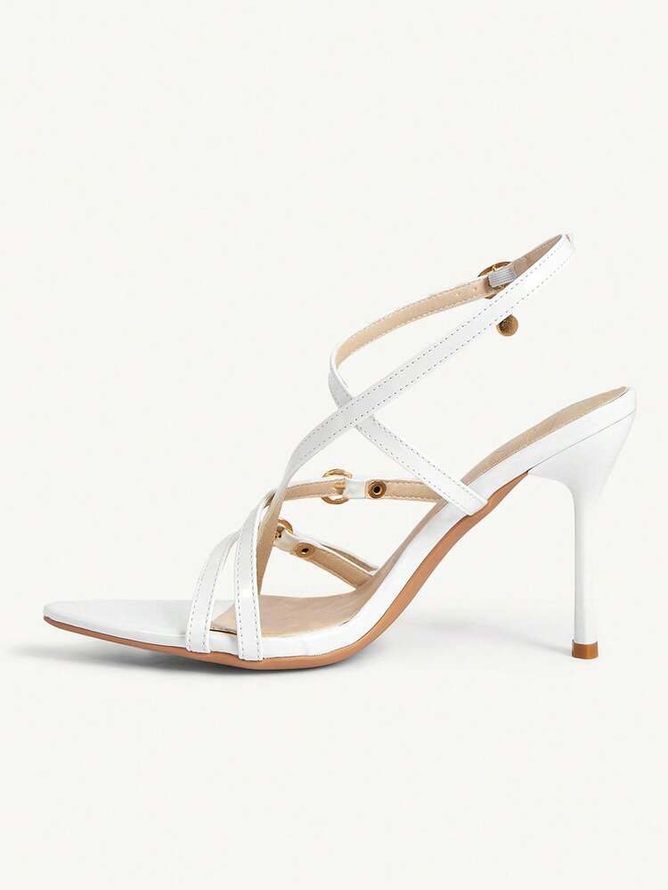 CUCCOO CHICEST Women's Fashionable & Elegant Buckle Pointed Toe Heeled Sandals, Summer Summer Shoes Wedding Shoes Bride Shoes