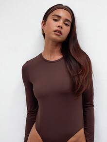 MUSERA ESSENTIALS Áo liền thân tay dài ôm sát, thích hợp cho mùa xuân hè, đi nghỉ mát, chơi Padel, Tennis, Pickleball, Lễ Phục Sinh. - màu nâu - Xem 6