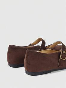 Sleekvia Women Shoes Spring And Autumn New Birkenstocks Women's Suede Mary Jane Shoes - Brown - View 5