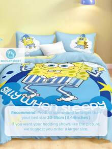 SpongeBob SquarePants | SHEIN 这款三件套印花睡衣被套采用柔软保暖的磨毛面料制成。蓝色被套有多种尺寸可选，适用于单人床、双人床、特大号床和加大号床。 - 混色 - 查看 6