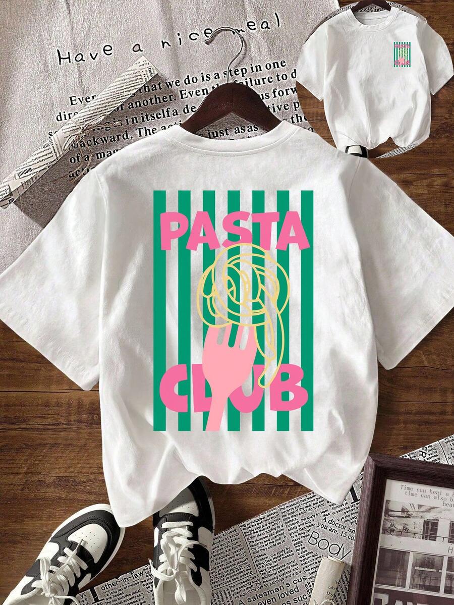 EMERY ROSE 女士休闲基础款印花短袖圆领T恤 - 白色 - 查看 1