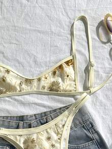 Swim Mod Bộ đồ bơi 2 mảnh dành cho nữ, mẫu mới Xuân/Hè 2026, chất liệu vải đặc biệt, thích hợp cho kỳ nghỉ biển, phong cách thanh lịch và thường ngày. - Màu be - Xem 3