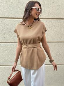 Solivie 女士舒适亚麻衬衫，优雅休闲百搭修身款上衣，适合春夏穿着，夏季穿搭，复活节海滩度假装扮，女士工作装，棕色上衣，意式女装，女士亚麻衬衫，女士休闲装，女士夏季穿搭，时尚穿搭，亚麻穿搭，度假装扮，女士亚麻服装，女士春季穿搭，阔腿裤，女士高腰流行穿搭，女士亚麻穿搭，商务休闲女士穿搭 - 卡其色 - 查看 4