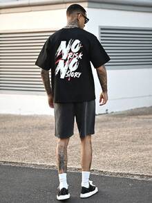 Devon Thys Zhuo Tianxi Men's Summer Casual Snowflake Print Shorts - 黑色 - 查看 2