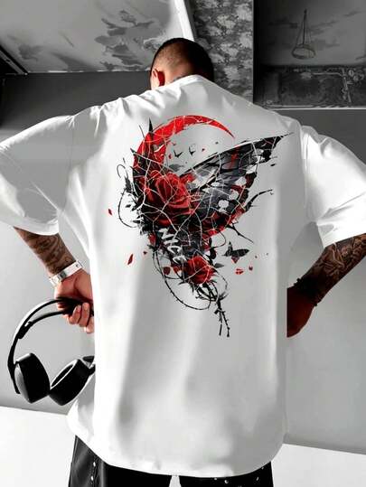 A men's with a round neck casual fit and short , elegant and casual style, suitable for daily outings, school, and summer essentials