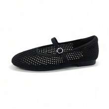 Ressula Zapatos planos casuales cómodos y de moda para mujer - Negro - Ver 6