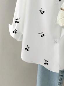 Resyla 女士樱桃印花衬衫，秋季 - 彩色 - 查看 3