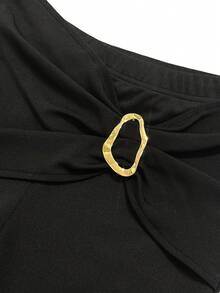 Rafferiza 优雅通勤修身显腿长喇叭裤 - 黑色 - 查看 5