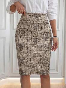 EMERY ROSE 女士休闲及工作装合身印花裙 - 彩色 - 查看 3