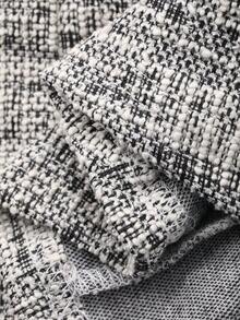 FRIFUL Women's Plaid Button Design Vest And Shorts Casual 2 Pieces Set - Black and White - View 4