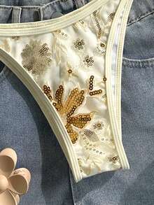 Swim Mod Bộ đồ bơi 2 mảnh dành cho nữ, mẫu mới Xuân/Hè 2026, chất liệu vải đặc biệt, thích hợp cho kỳ nghỉ biển, phong cách thanh lịch và thường ngày. - Màu be - Xem 4