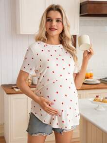 GentleRue Maternity Women's Cute,Comfortable Floral & Strawberry Print Nursing Top For Summer,Funny,Everyday Wear,Maternity Breastfeeding Labor & Delivery Nightgown - Multicolor - View 5