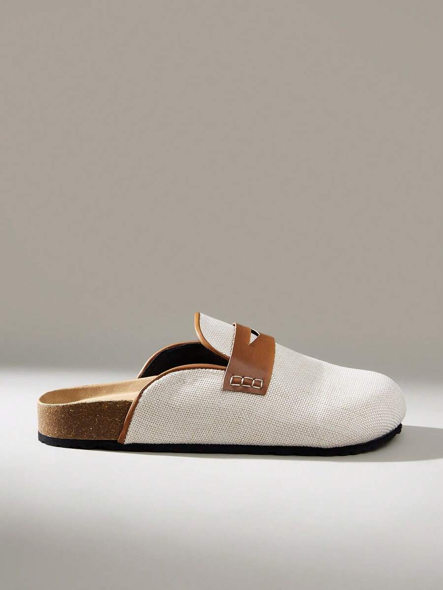 Solecia Women's Hemp Leather Mules, Cork Bottom Casual Wear Sandals - Apricot - View 1