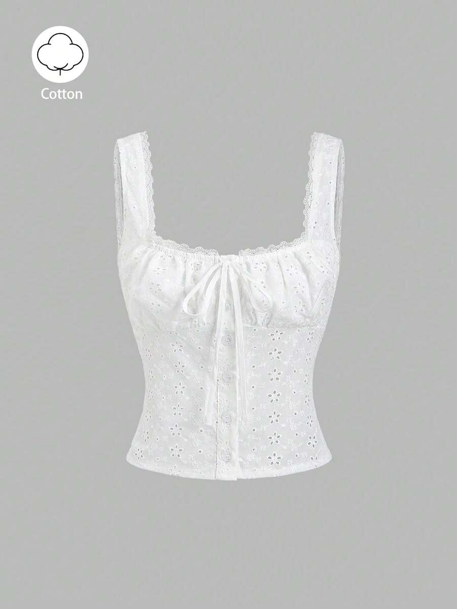 Sweetra 女士休闲无袖吊带背心，修身剪裁，适合约会和通勤 - 白色 - 查看 1