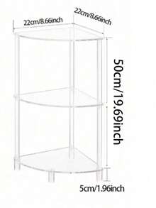 1pc Transparent Acrylic Triangular Floor-Standing Corner Table - 2 To 4 Layers Modern Home Corner Table For Living Room, Bedroom, And Bathroom - Multicolor - View 10