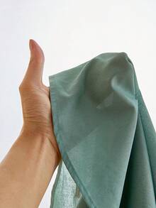 Manfinity VCAY Men Cotton Mock Neck Patch Detail Plain Casual Short Sleeve Shirt, For Husband - Mint Green - View 7