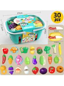 这款过家家厨房玩具套装包含玩具蔬菜、水果和烹饪工具，适合男孩和女孩。它是一款互动式厨房角色扮演游戏玩具。 - 彩色 - 查看 7