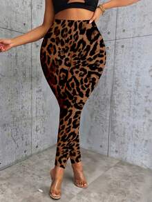 EMERY ROSE Plus Size Women Printed Pattern Slim Fit Comfortable Casual Leggings - Multicolor - View 4