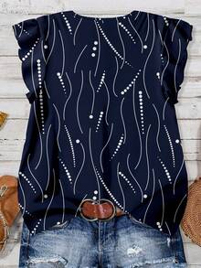 Rusticease Camisa casual de mujer con estampado de lunares retro, estilo minimalista adecuado para el verano - Multicolor - Ver 2