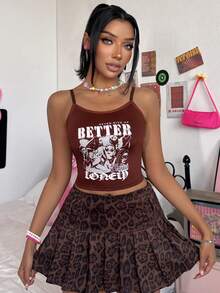 Eraneu 1 pieza Camiseta interior versátil de moda para mujer - Marrón - Ver 5