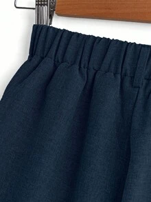Quần dài một nút kiểu dáng thoải mái dành cho bé trai tuổi thiếu niên, thích hợp đi học, đi làm và mặc hàng ngày. - Màu xanh hải quân - Xem 5