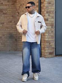 Devon Thys 1pc Hearty Haven Men's Relaxed Fit Straight Leg Washed Denim Jeans, Casual And Versatile (No Belt Or Accessories) - Blue - View 5