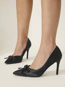CUCCOO CHICEST Women's Shoes Are Fashionable And Versatile, Elegant Black Bow High Heels, Spring And Summer Shoes. - Black - View 10