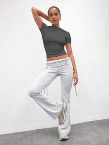 MUSERA ESSENTIALS Camiseta suave y mantecosa, casual, para vacaciones, aeropuerto, días festivos, otoño, vuelta al colegio, invierno, elegante, verano, primavera H1429 - Gris Oscuro - Ver 4