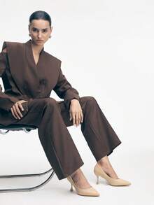 Tacones altos de punta fina y elegantes para mujer, versátiles para uso diario - Caqui - Ver 6