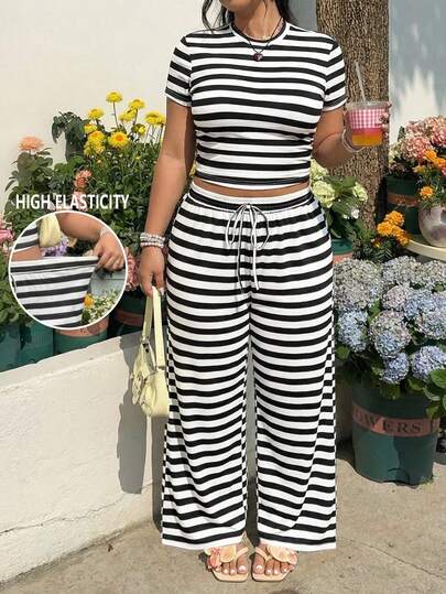 GalTyme Plus Size Women Casual 2-Piece Set,For Daily Commute,Date, Commute, Party,Fall /Autumn/Winter/Summer,Christmas,New Year,Thanksgiving,Party,Wedding,Beach,Graduati,Chic,Elegant,Casual,Going Out,Date,Appointment,Commute,Shining,Valentine's Day,Elegant ,Vacation,Casual,Y2k,Sexy, Summer Outfits