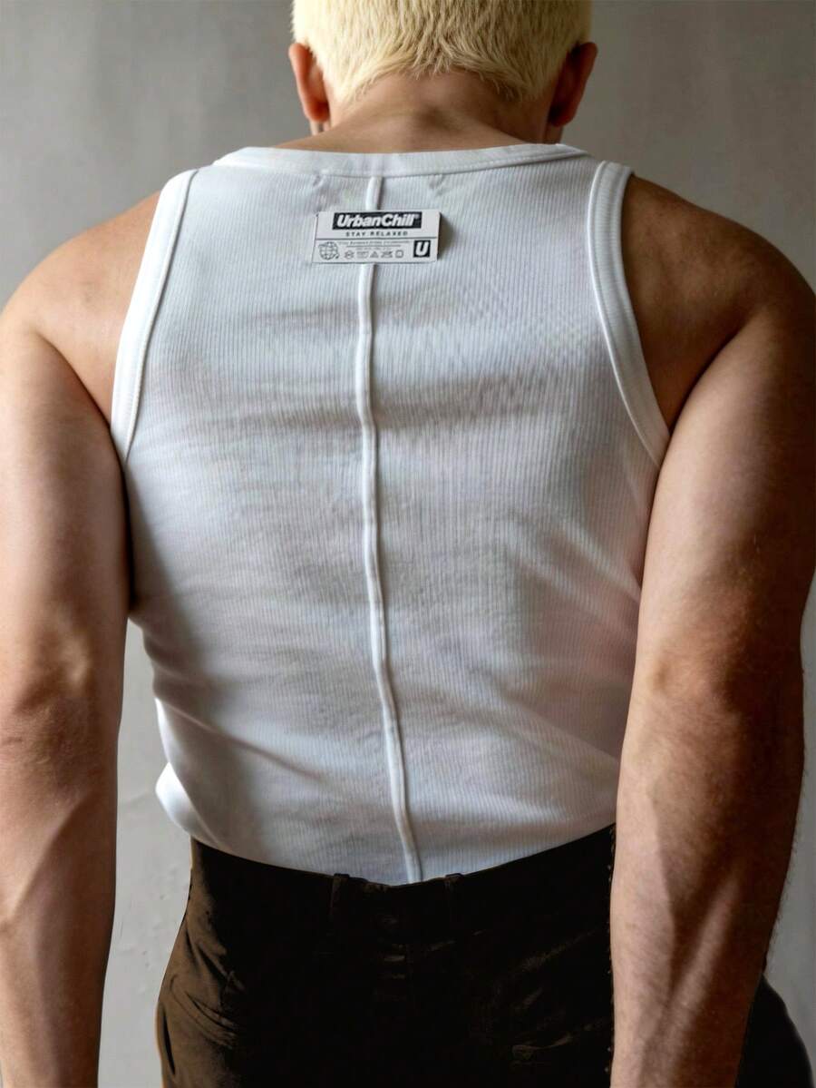 SWAVVY Áo tank top nam màu trơn, kiểu dáng thường ngày, đa năng cho mùa hè. - trắng - Xem 1