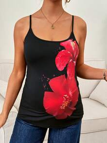 SHEIN Floral Print Casual Maternity Camisole - Multicolor - View 5