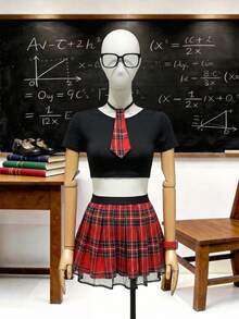 3pcs Sexy Student Role Play Costume Set For Women - Multicolor - View 8