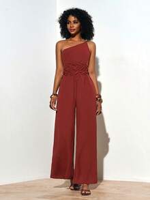 Zivah 2026 Spring/Summer New Arrival, Suitable For Valentine's Day, Wedding Season, Music Festivals, Easter, Western Style, Nomadic Style, Bohemian, Nashville, Party Attendance, Wedding, Evening Party, Date, Gathering, Birthday Party, College Style, Student Wear, Daily Outings, Basic Versatile, Casual, Vacation, Cruise Travel, Beach, Sunbathing, Viral Hit, Elegant, Commute, Business Casual, One-Shoulder - Rust Brown - View 4