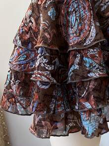 INAWLY Women's Retro Ruffle Hem Casual Versatile Fashion Mini Skirt - Multicolor - View 6