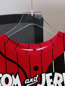 TOM & JERRY X SHEIN Men's Cartoon Print Loose Casual Short Sleeve T-Shirt - White - View 6