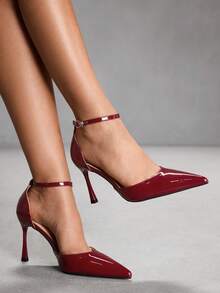 CUCCOO SZL Women's High-Heeled Single Shoe Water Table - Burgundy - View 7