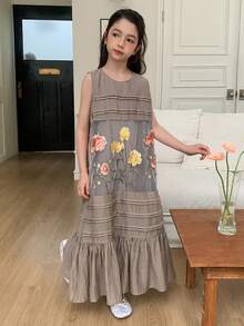 Dazy Kids Tween Girls Fall Dress - Khaki - View 5