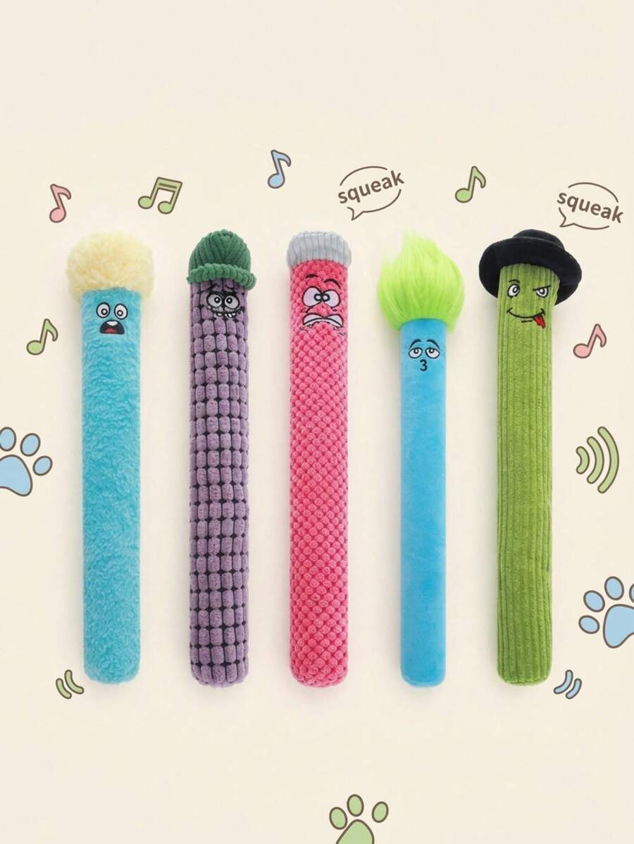 PETSIN Long Strip Monster Multi-Color Funny Plush Dog Toy, Containing BB Barking Sound, Interactive Play For Dogs - Multicolor - View 1