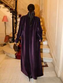 Yassique 女士黑色迷你裙，羊毛混纺，秋冬款 - 黑色 - 查看 2